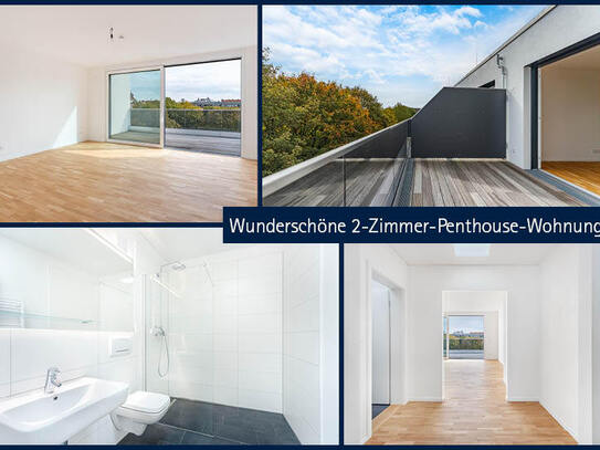 Helle 2-Zimmer-Penthouse-Wohnung mit gigantischer Dachterrasse und gehobener Ausstattung!