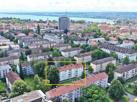 Hübsche, freiwerdende 2-Zimmer-Wohnung in gepflegtem Zustand mit Loggia in KN-Petershausen-West