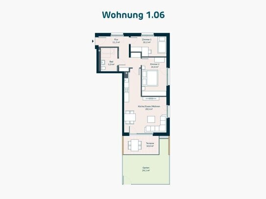 Neubau: 3-Zimmer-Gartenwohnung