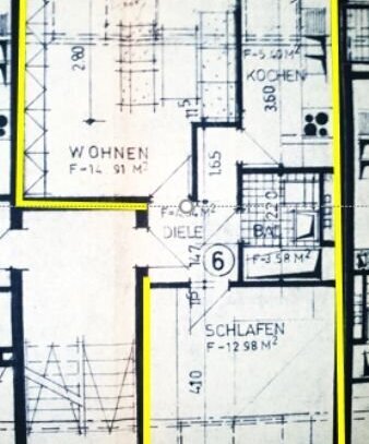 2-Zimmer-Wohnung mit 40 m² Wfl. im 2. OG