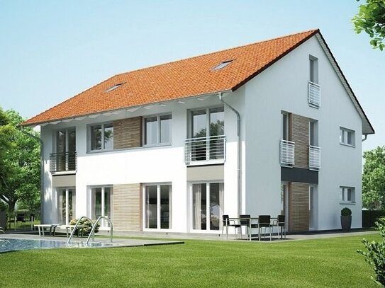 Neubau Doppelhaushälfte mit 379 m² Baugrundstück in Preisendorf-Forstern