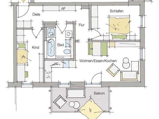 NEU Kompakte 3-Zi.- Balkonwohnung, weitere Größen! Planeinsicht am SO von 14-16 Uhr!