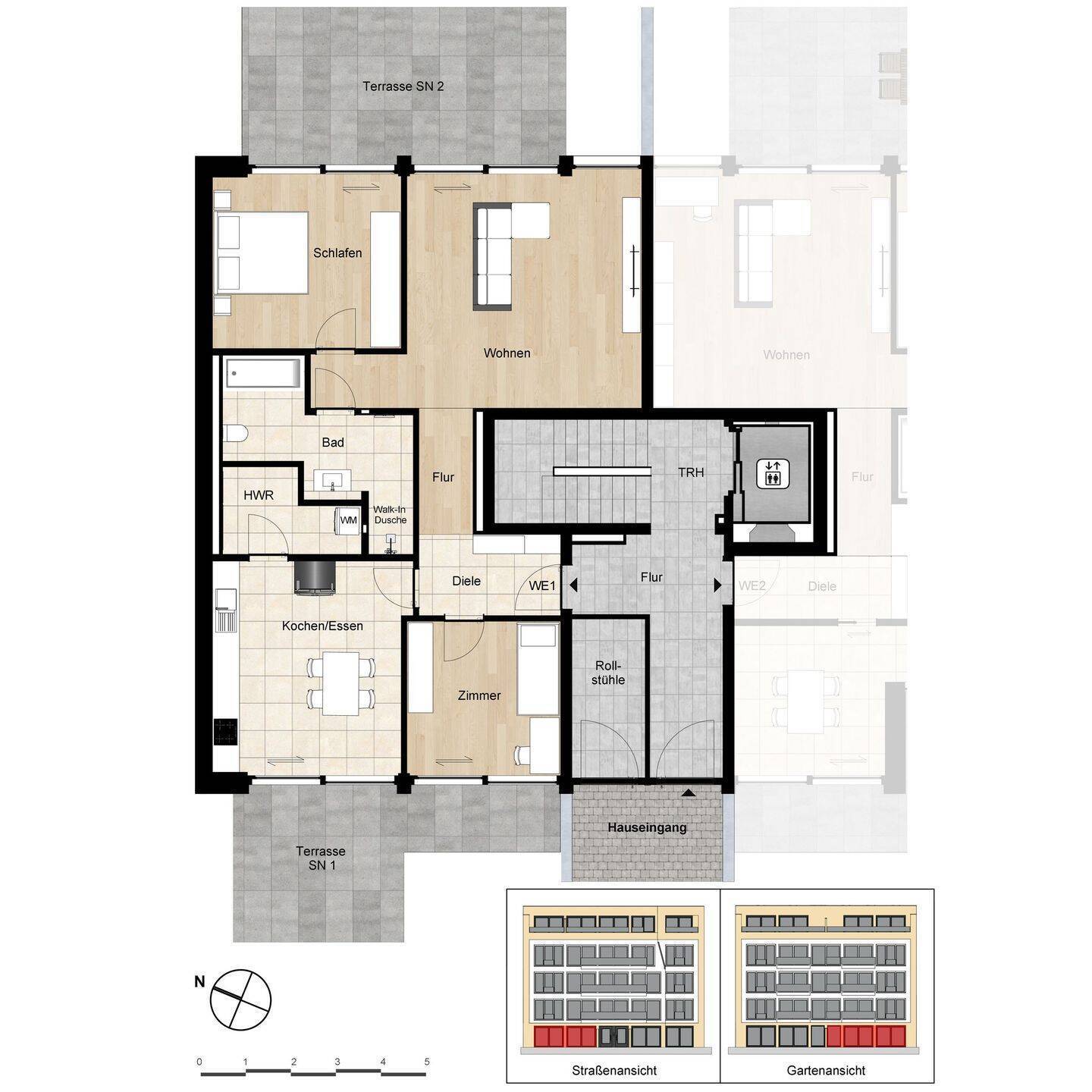 WE 1: 3 Zimmer im EG mit Gartenanteil