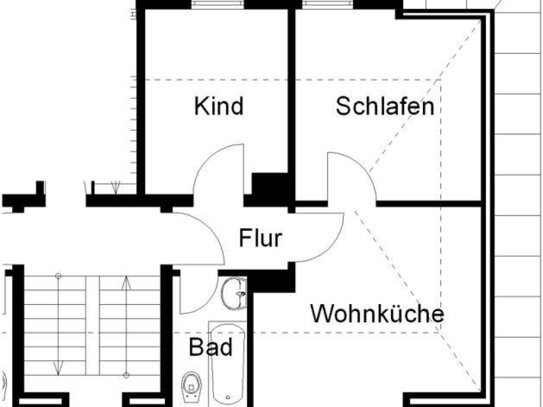 Gemütliche DG-Wohnung mit 39,30m² für eine Person sucht Nachmieter zum 01.11.2024