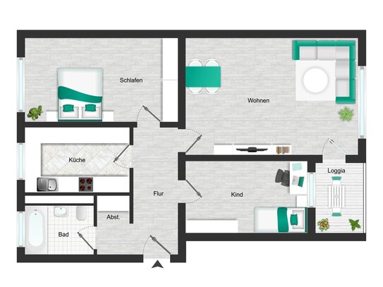 Stilvolle und einladende 3-Zimmer-Wohnung in zentraler Lage!