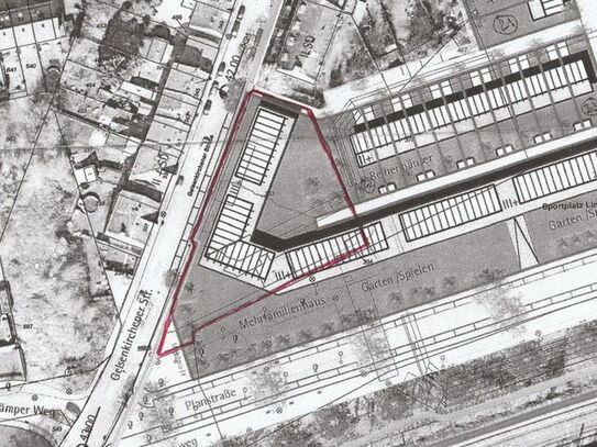 Baugrundstück 2300m² für Bauvorhaben 3950m² Bruttofläche