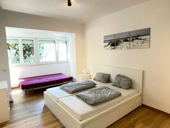 3-Zimmerwohnung mit Wlan, TV, 2 Schlafzimmer, Küche, Dusche/Wc, Waschmachine und Parkplatz