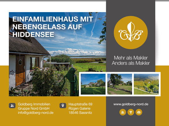 Wasserblick Wasserlage Einfamilienhaus Nebengelass Grundstück Hiddensee