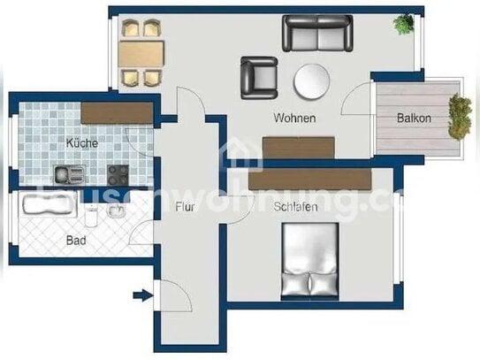 [TAUSCHWOHNUNG] Helle, ruhige 2 Zimmer mit Einbauküche in Siemensstadt