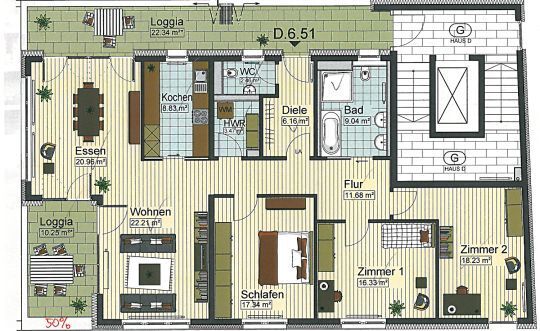 Leben wie im Einfamilienhaus. Große 4 Zimmerwohnung mit Münsterblick