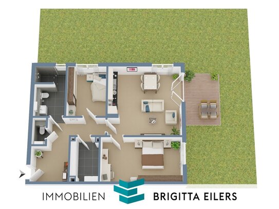 Moderne 3-Zimmer-EG-Wohnung mit Terrasse & Gartenanteil