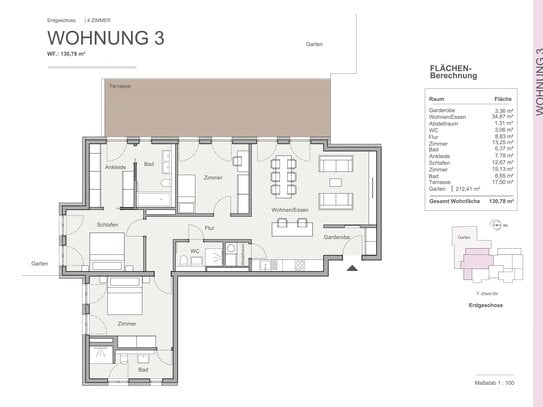 familienfreundliche Wohnung mit großem Gartenanteil und riesiger Terrasse im Zentrum von Weimar (WE3)