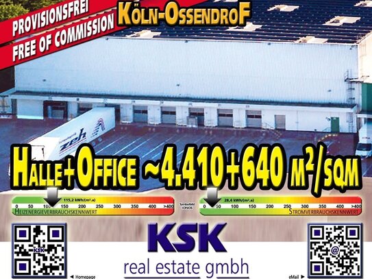 Lagerhalle mit 8 Rampen ~4.410 m²/sqm Warehouse with 8 ramps + 640 m²/sqm Office