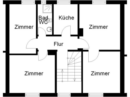 Frisch renovierte, kleine 4-Zimmer-Wohnung zu vermieten!