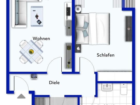 Sehr schön geschnittene Dachgeschosswohnung mit Balkon