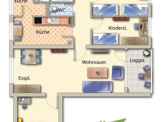 Wohnen im GRÜNEN, 5 Zimmerwohnung- ideal gelegene Wohnlage in Nürnberg-Neuselsbrunn