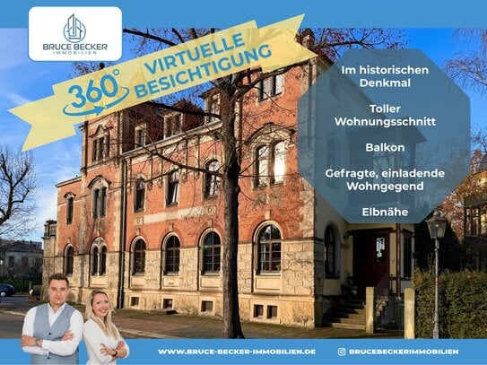 Mit dem besonderen Etwas - Helle 3-Zimmer-Wohnung im historischen, kleinzschachwitzer Denkmal!