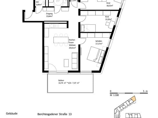 113 m² 4-Zi.-Whg. mit Balkon im Zentrum von Burghausen zum Kauf: EH40-QNG: 5% AfA + 5% Sonder-AfA & 150.000 € KfW-Kredit