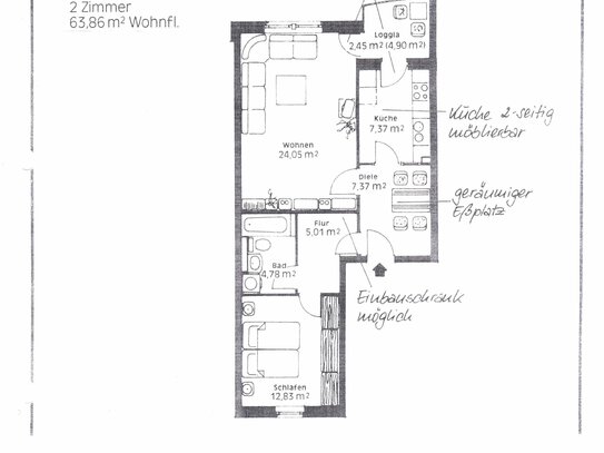 Kernsanierte 2- Zi.-Wohnung mit Balkon von privat in Niendorf-Nord