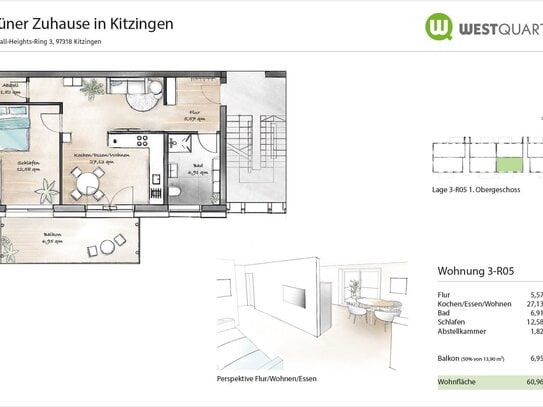 Erstbezug, hochwertige 2 Zi.Whg. in Kitzingen_WE R05