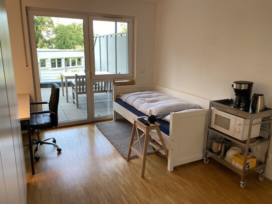 Ruhige 1-Zimmer-Wohnung mit großem Balkon in Top-Lage zur Zwischenmiete