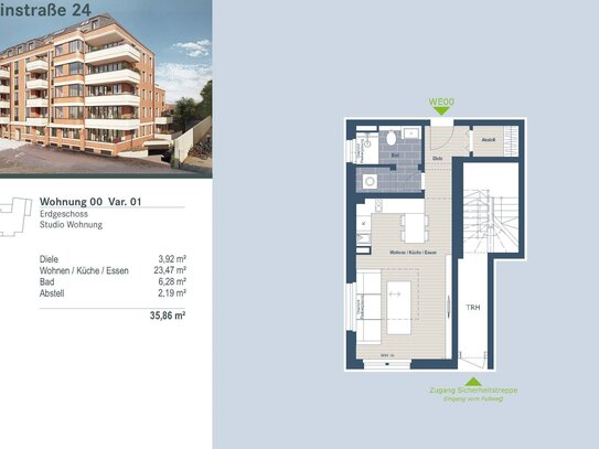 Exklusiver Neubau in Schleußig: modernes Studio/1-Raum-Wohnung mit HWR und Abstellraum