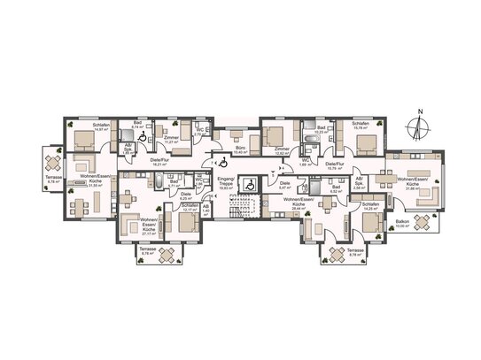 Licht-durchflutete 3,5Zimmerwohnung mit Südbalkon! Wohnung Nr. 4 im 1. OG