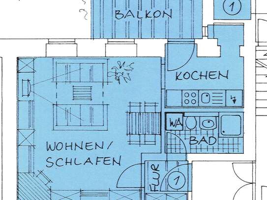 Komplette Innenhofausrichtung - Balkon - !!!