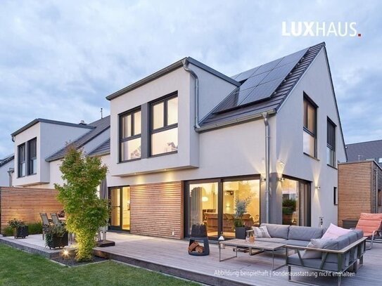 LUXHAUS Familien Glück Doppelhaushälfte individuell planbar! 161m² Schlüsselfertig 100% Wohlfühlklima – 100% Design