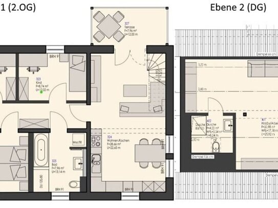 Neu gebaute, energieeffiziente 5-Zi-Maisonette-Wohnung mit Balkon in Rudolstadt zu vermieten !