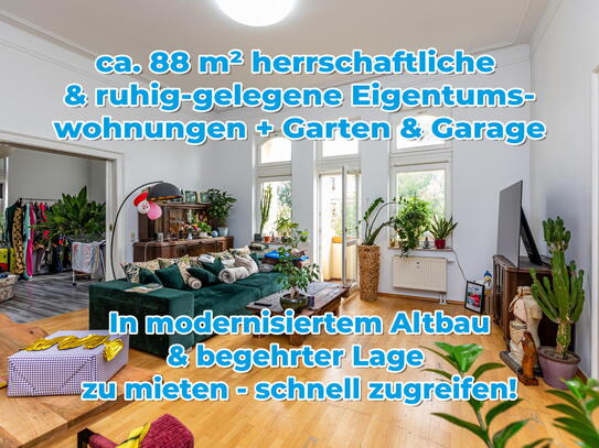 Miete: großzügige ca. 92 m² 3-Raum-Wohnung in ruhiger Lage mit Garage & Gartenanteil