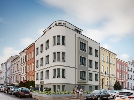 Steintor Vorstadt, Erstbezug - 4-Zimmerwohnung mit Balkon und Einbauküche in Neubau zu vermieten