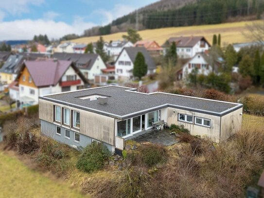 Villa mit freiem Blick und Höhenluft im Bungalowstil