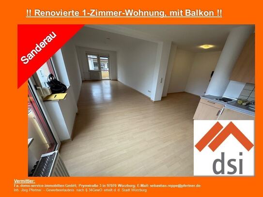 ! Renovierte 1-Zimmer-Wohnung in Würzburg-Sanderau !