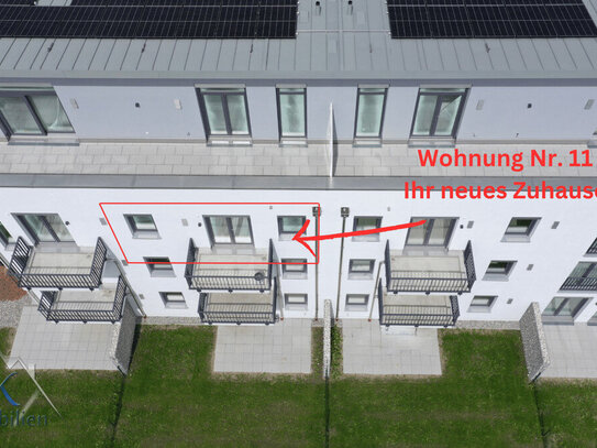 Barrierefrei - Nachhaltig - Neubau: 2-Zi.-Wohnung ca. 51 m² mit Süd-Balkon u. Keller in Germering