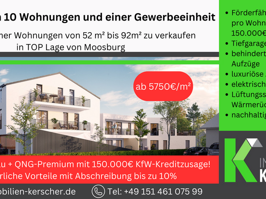 Exklusive 2-Zimmer-Wohnung mit Sonnenterrasse & eigenem 26m² Garten. Whg 1 Isar