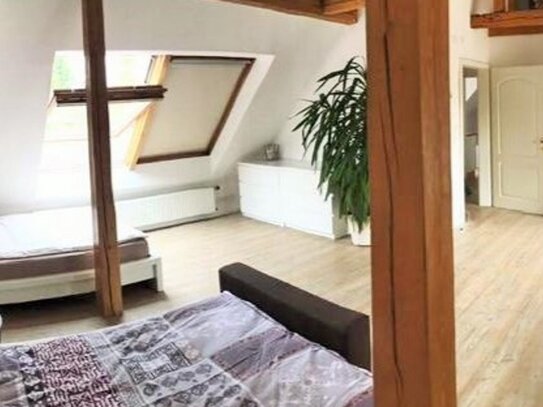 Sonnige 1,5 Zimmer DG-Wohnung mit Wlan, TV, Balkon, Parkplatz, Küche, Bad/Wc, Waschmaschine