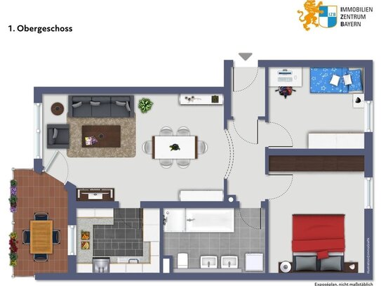 Sehr gepflegte DG-Wohnung mit Balkon und Garage in Postbauer-Heng