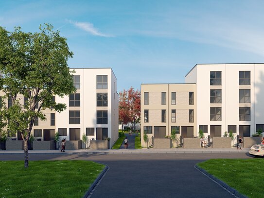 Parknähe, Spielplätze + ausgezeichnete Infrastruktur. 5 Zi.-Neubau-Townhouse mit Terrasse und Gartenanteil in N-Lichten…