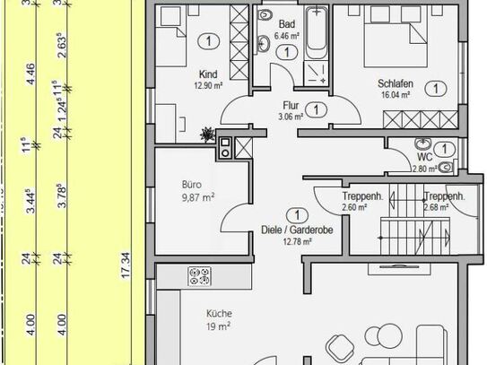 Neuwertige 4-Zimmer-Wohnung im Erdgeschoss mit Garten