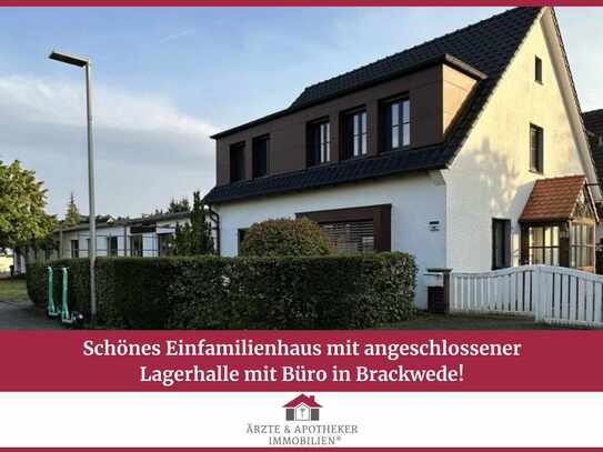 Schönes Einfamilienhaus mit angeschlossener Lagerhalle mit Büro in Brackwede!