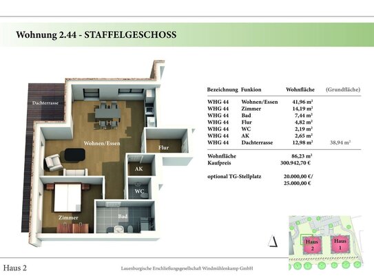 2 Zimmer STG Neubau-Eigentumswohnung 2.44