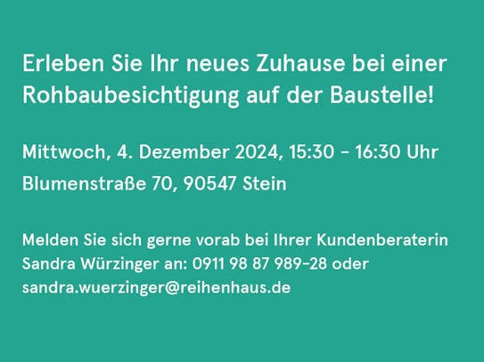 Schönes Reihenmittelhaus "Wohntraum" mit 120 m² im Blumenviertel in Stein !