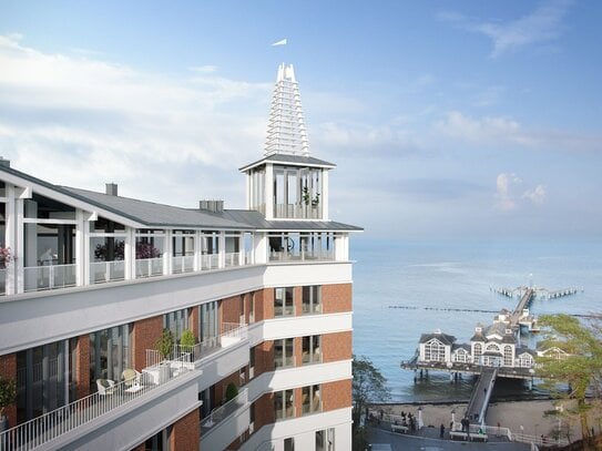 Luxuriöses Apartment mit direktem Ostseeblick und eigenem Balkon im Kurhaus Sellin