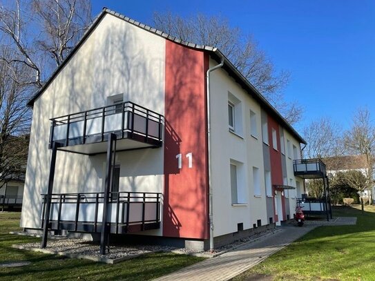 Günstige und frisch tapezierte Wohnung mit Balkon !