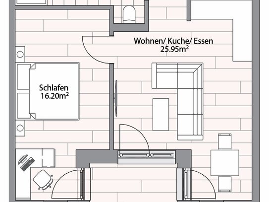 2-Zimmer-Wohnung im OG in der Wohnanlage am Mineralbrunnen zu vermieten