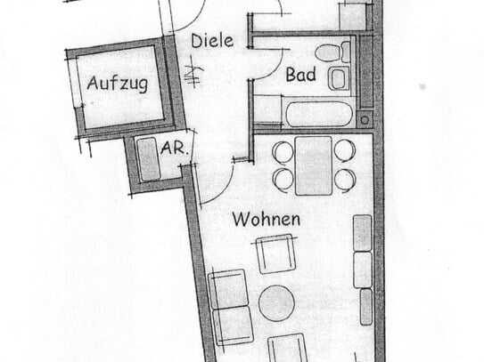 2 Zi Whg, Balkon, Erlangen Zentrum, 3. OG, ruhige Lage