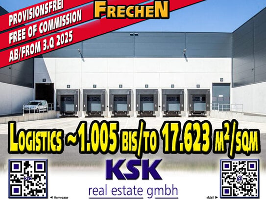 Logistiics: Hallen, Office, Service ~ 1.005 bis/t0 ~17.623 m²/sqm, Fertigstellung ab/Completion from Q2 2025