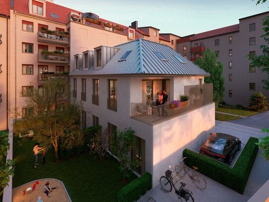 Hofgarten-Domizil: Neubau-Wohnung mit Terrasse und erstklassiger Ausstattung