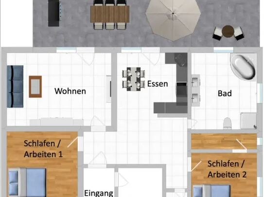 3,5-Zimmer-Wohnung mit eigener Terasse, EBK uvm. in ruhiger, zentraler Lage